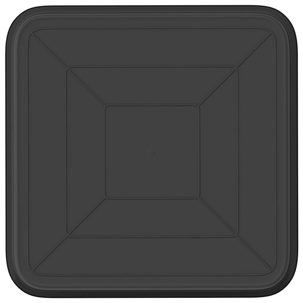 vidaXL Quadratisches Blumentablett 6 pcs Schwarz 15 x 15 x 2 cm