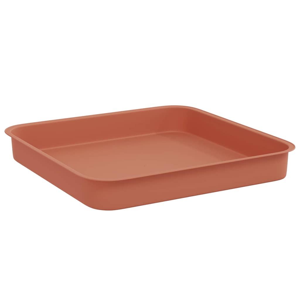vidaXL Quadratisches Blumentablett 24 pcs Ziegelrot 15 x 15 x 2 cm