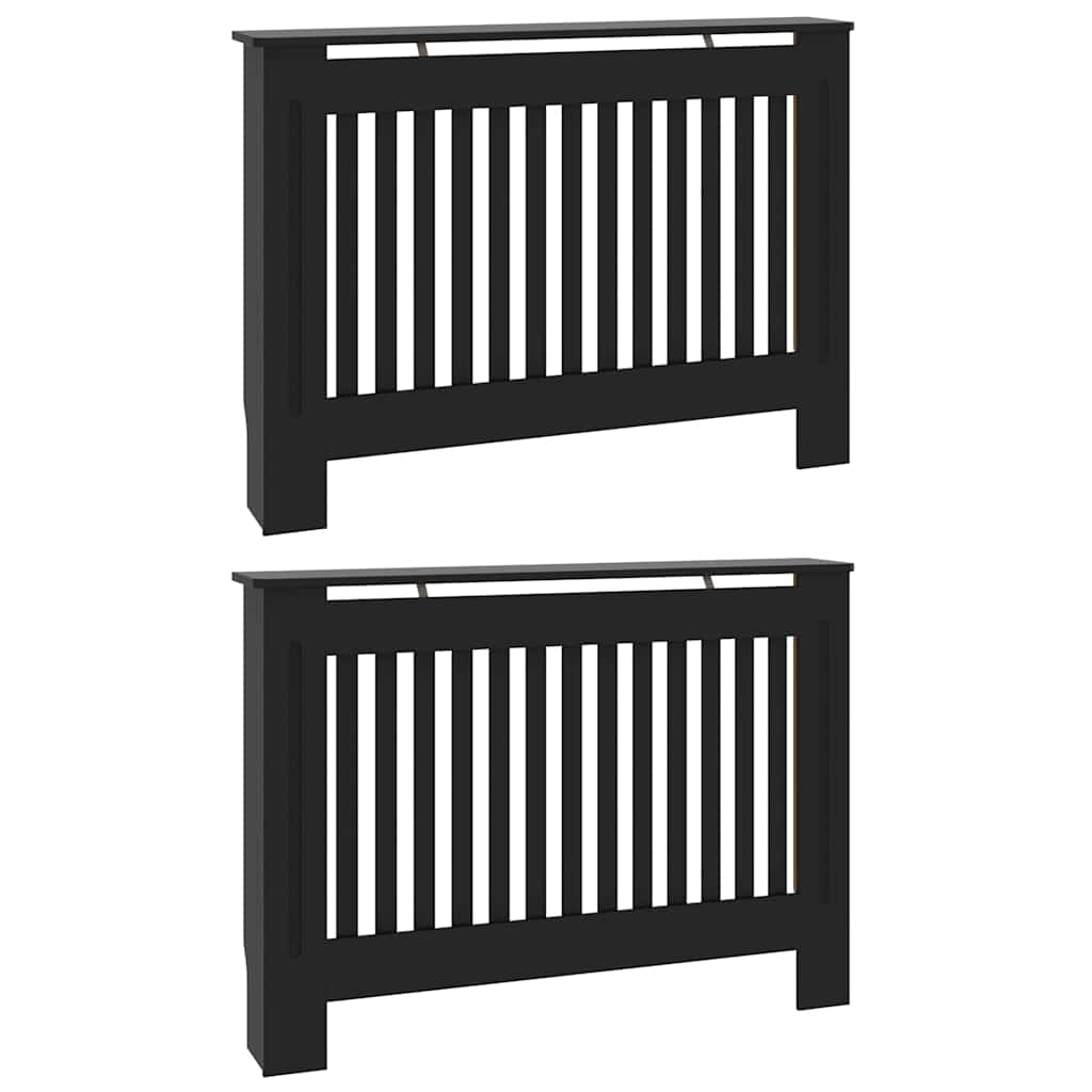 vidaXL Heizkörperabdeckung 2 pcs Schwarz 112 x 19 x 81,5 cm