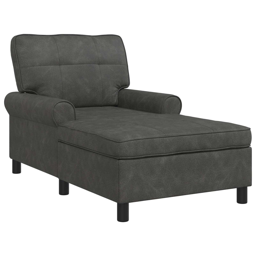 vidaXL Lounge-Liege mit Kissen Schwarz 91 x 157 x 91 cm Kunstleder