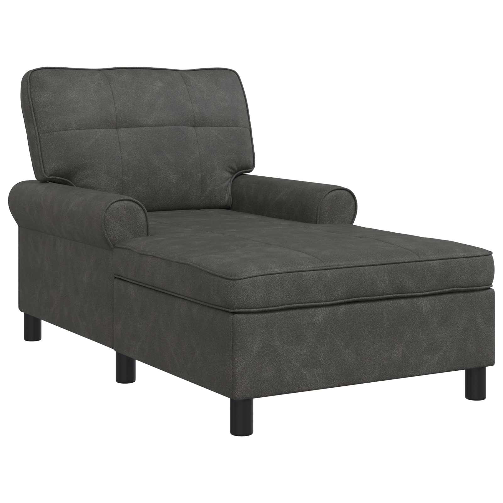 vidaXL Lounge-Liege mit Kissen Schwarz 91 x 157 x 91 cm Kunstleder