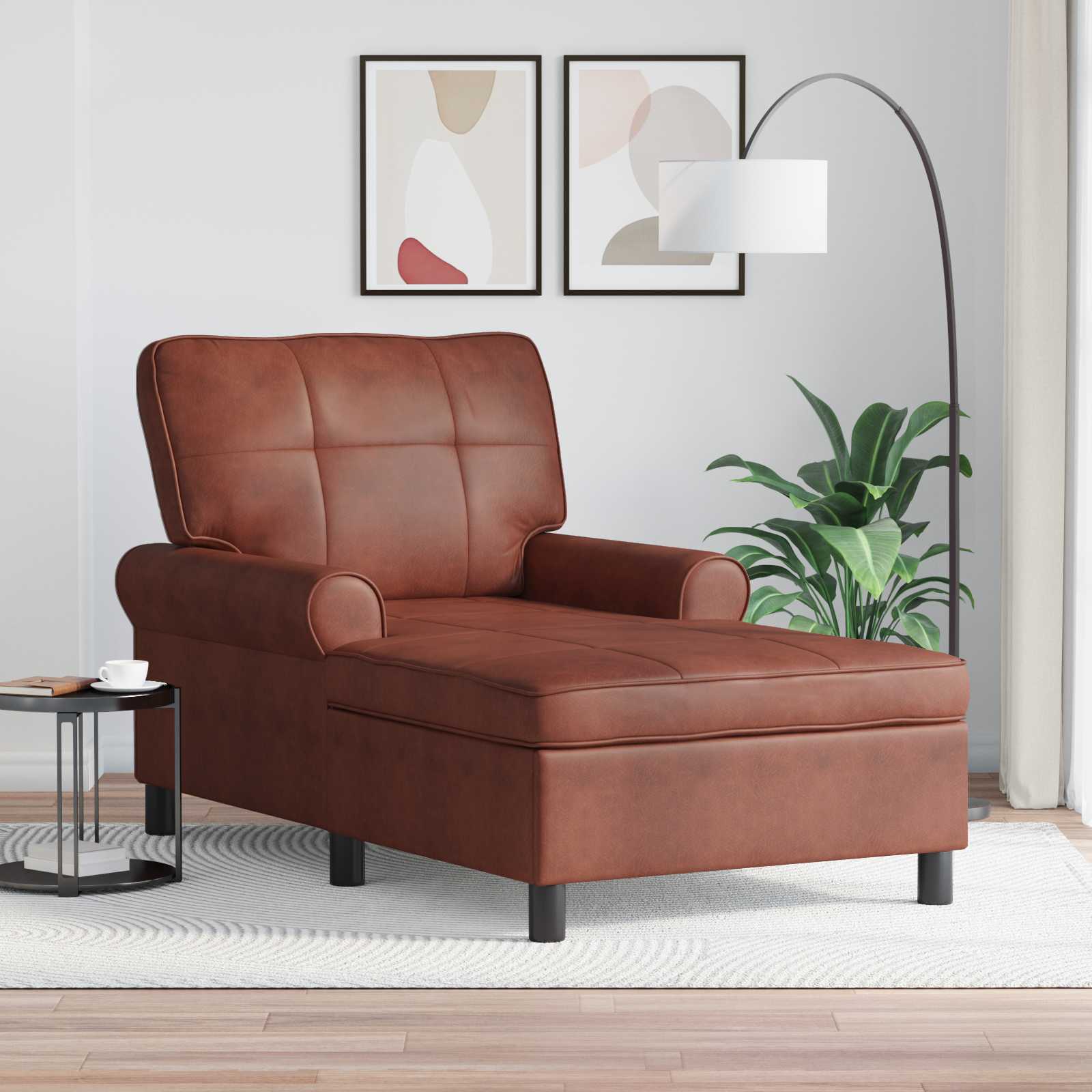 vidaXL Lounge-Liege Glänzendes Braun 91 x 157 x 91 cm Kunstleder