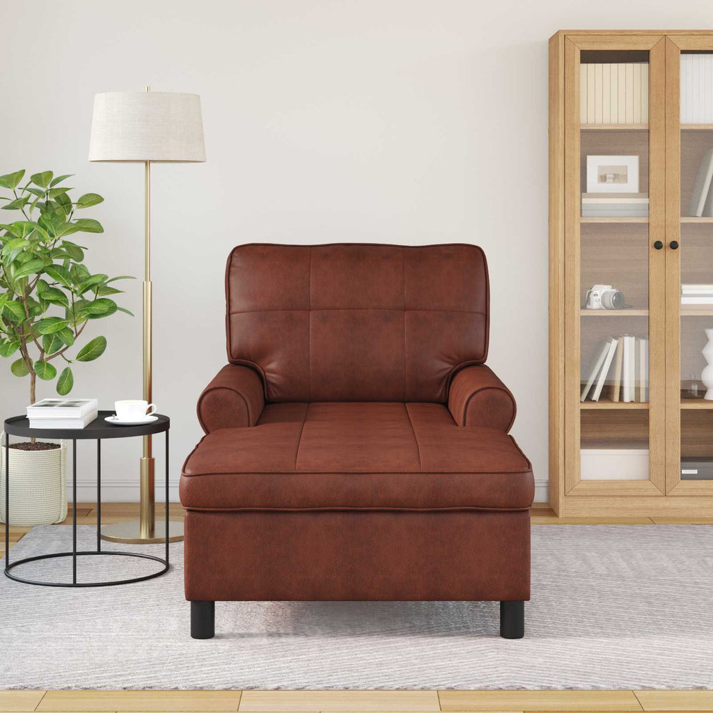 vidaXL Lounge-Liege Glänzendes Braun 91 x 157 x 91 cm Kunstleder