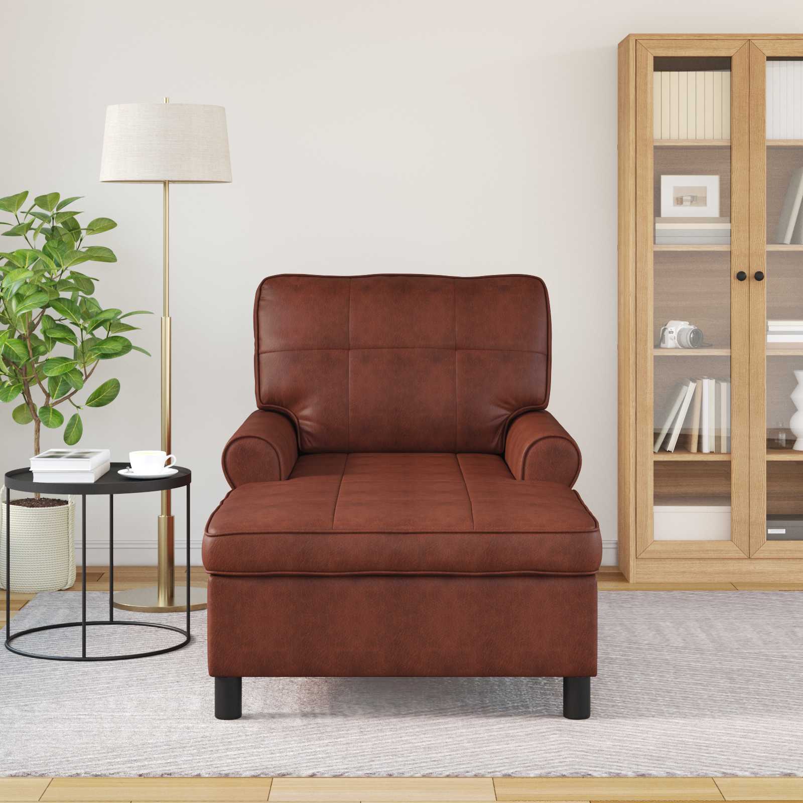 vidaXL Lounge-Liege Glänzendes Braun 91 x 157 x 91 cm Kunstleder