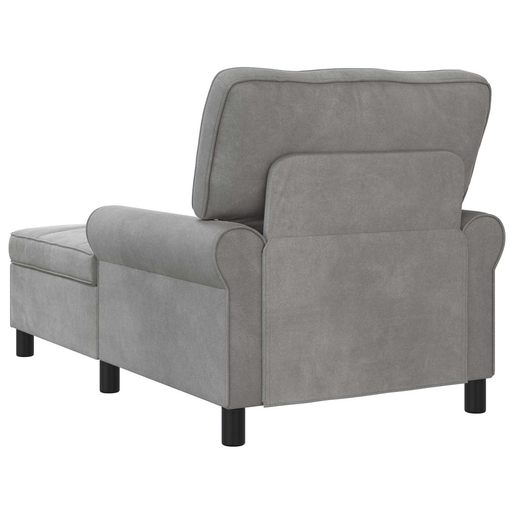vidaXL Lounge-Liege mit Kissen Hellgrau 91 x 157 x 91 cm Samt