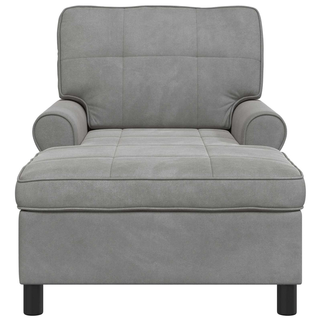 vidaXL Lounge-Liege mit Kissen Hellgrau 91 x 157 x 91 cm Samt