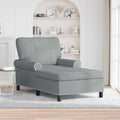 vidaXL Lounge-Liege mit Kissen Hellgrau 91 x 157 x 91 cm Stoff