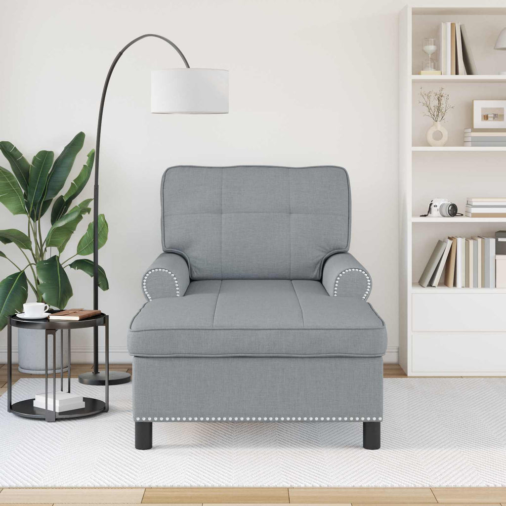 vidaXL Lounge-Liege mit Kissen Hellgrau 91 x 157 x 91 cm Stoff