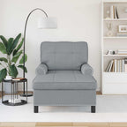 vidaXL Lounge-Liege mit Kissen Hellgrau 91 x 157 x 91 cm Stoff