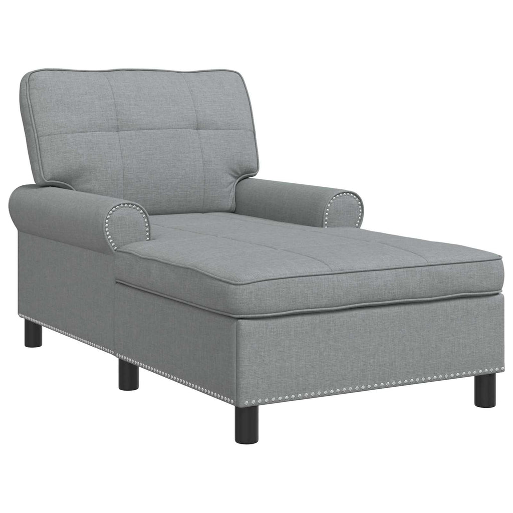 vidaXL Lounge-Liege mit Kissen Hellgrau 91 x 157 x 91 cm Stoff