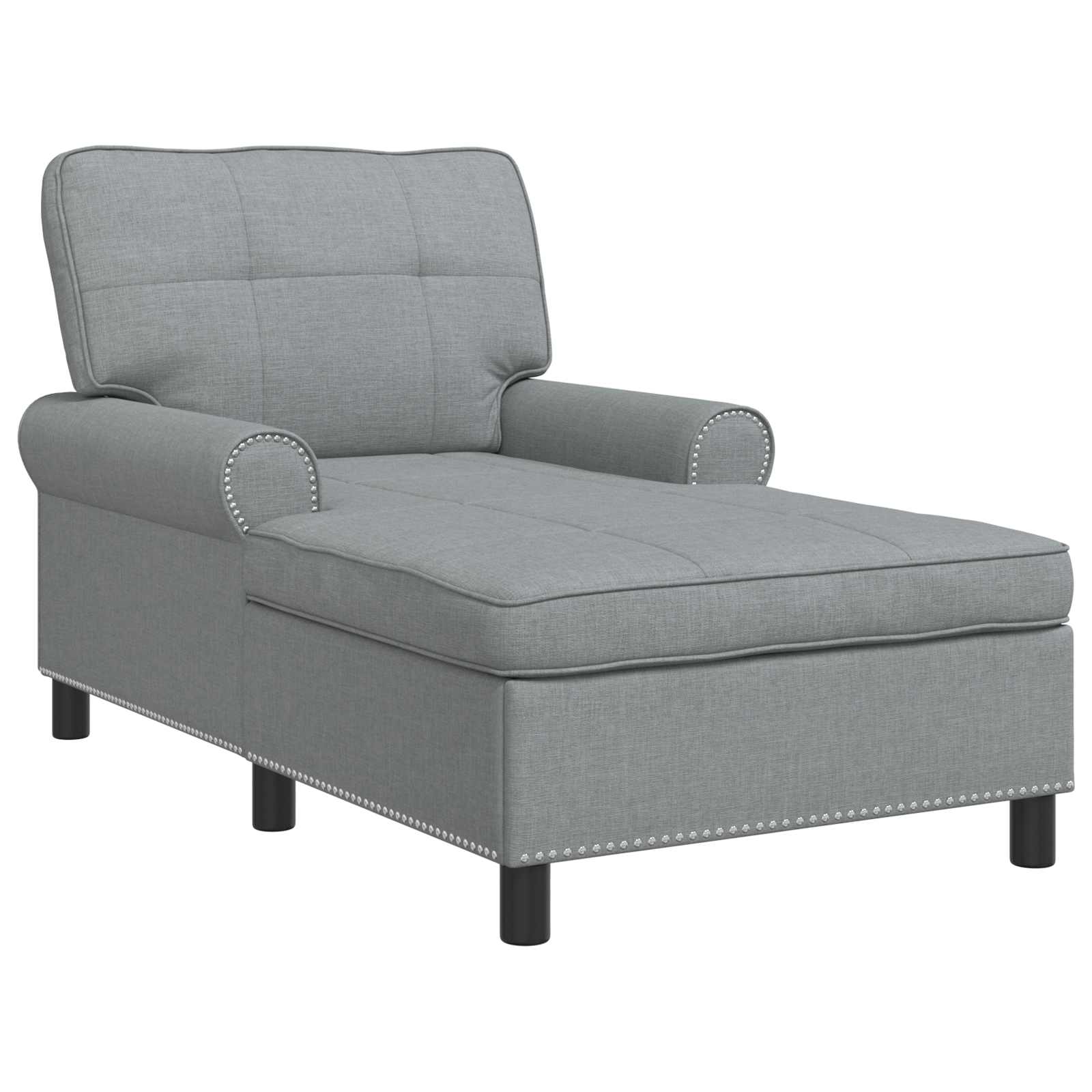 vidaXL Lounge-Liege mit Kissen Hellgrau 91 x 157 x 91 cm Stoff