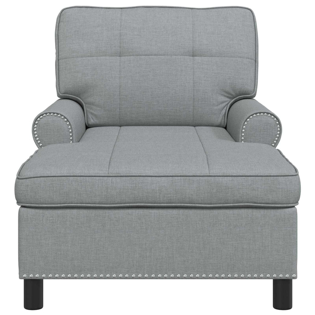 vidaXL Lounge-Liege mit Kissen Hellgrau 91 x 157 x 91 cm Stoff
