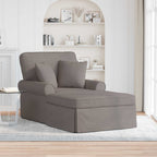 vidaXL Chaise Lounge mit Rock mit Kissen mit Kissen 3 pcs Taupe Stoff