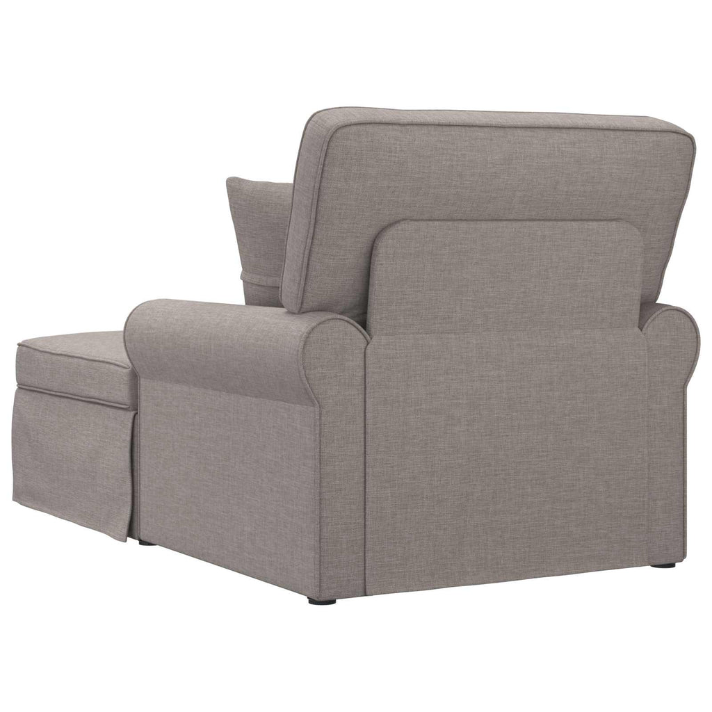 vidaXL Chaise Lounge mit Rock mit Kissen mit Kissen 3 pcs Taupe Stoff