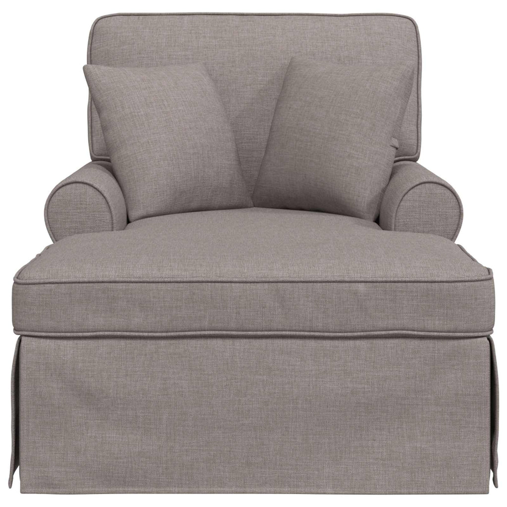 vidaXL Chaise Lounge mit Rock mit Kissen mit Kissen 3 pcs Taupe Stoff