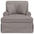 vidaXL Chaise Lounge mit Rock mit Kissen mit Kissen 3 pcs Taupe Stoff