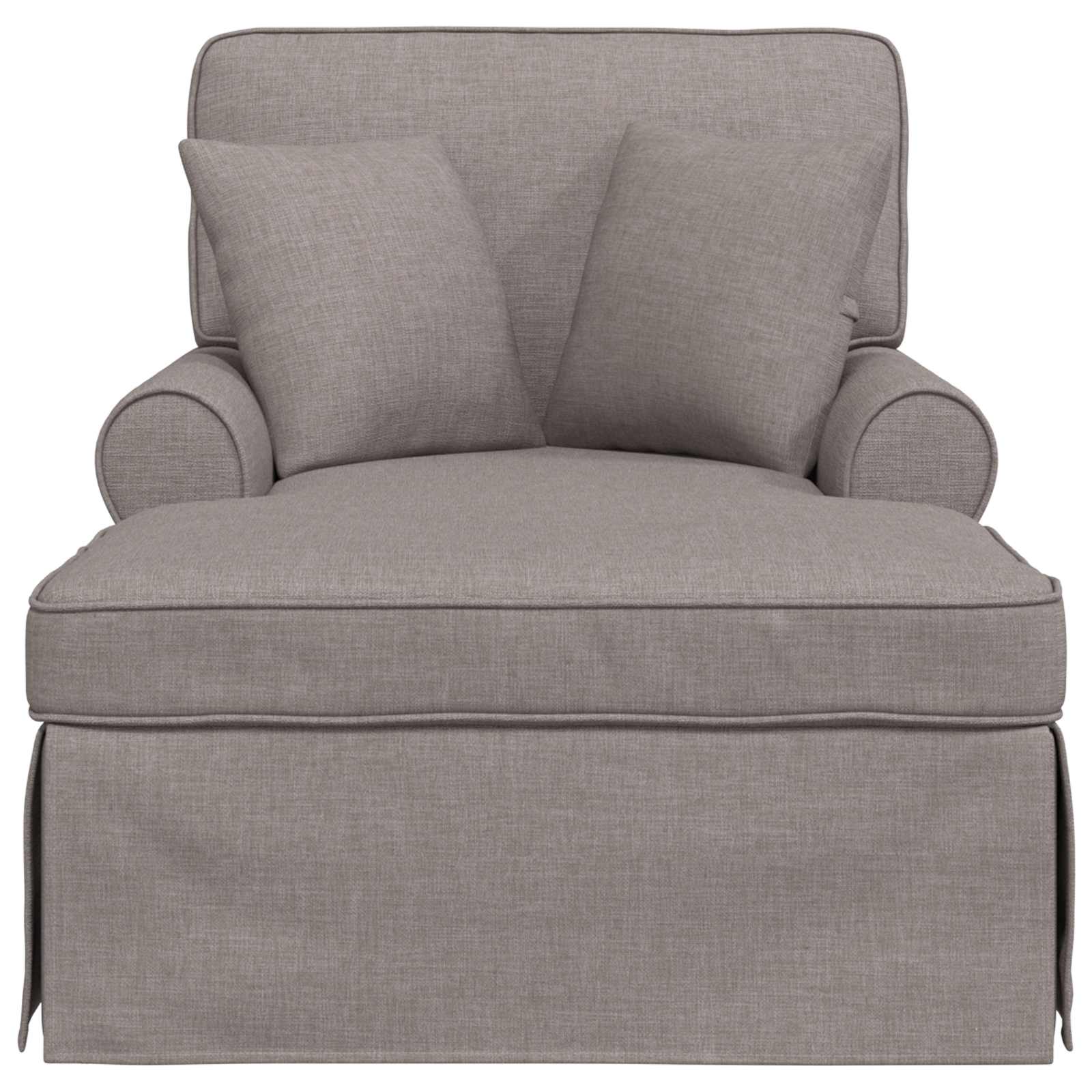 vidaXL Chaise Lounge mit Rock mit Kissen mit Kissen 3 pcs Taupe Stoff