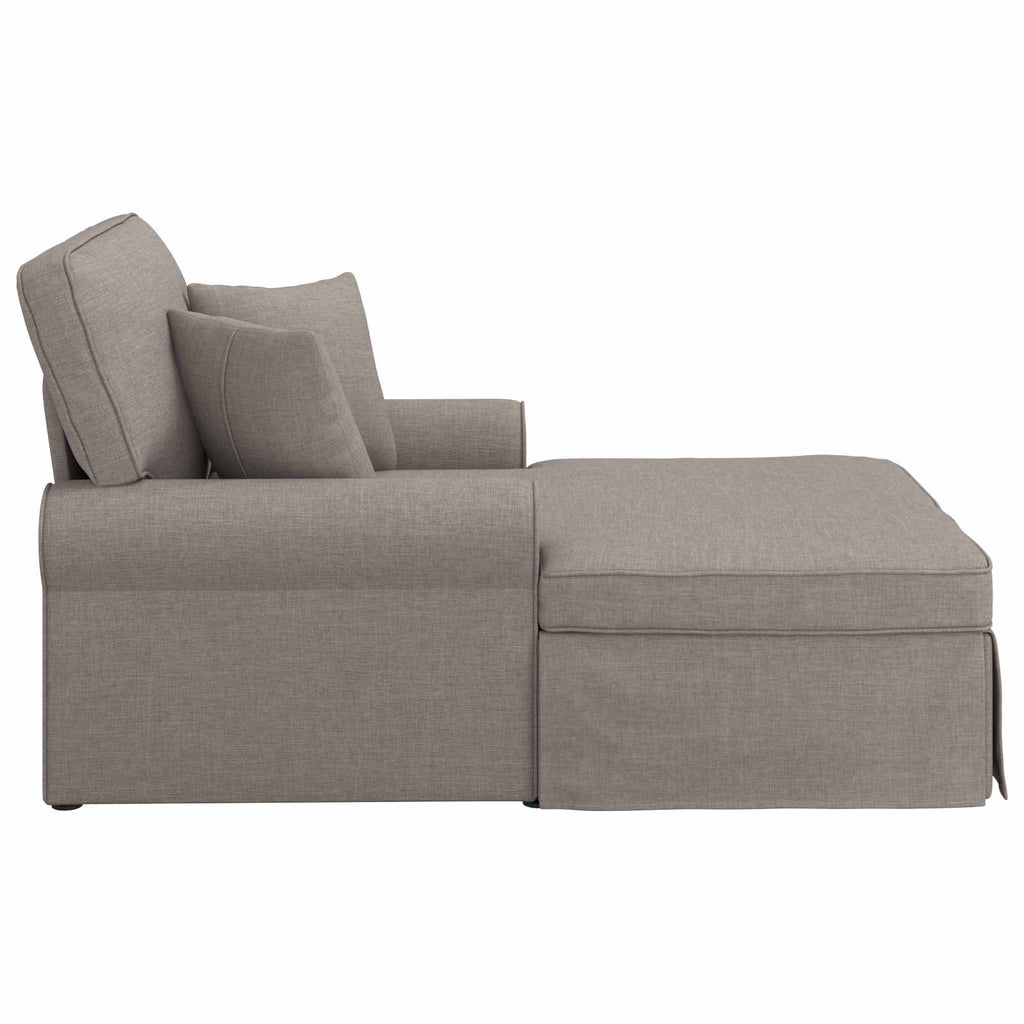 vidaXL Chaise Lounge mit Rock mit Kissen mit Kissen 3 pcs Taupe Stoff