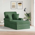 vidaXL Chaise Lounge mit Rock mit Kissen 3 pcs Dschungelgrün Cordstoff