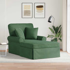 vidaXL Chaise Lounge mit Rock mit Kissen 3 pcs Dschungelgrün Cordstoff
