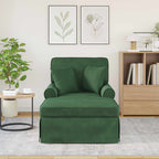 vidaXL Chaise Lounge mit Rock mit Kissen 3 pcs Dschungelgrün Cordstoff