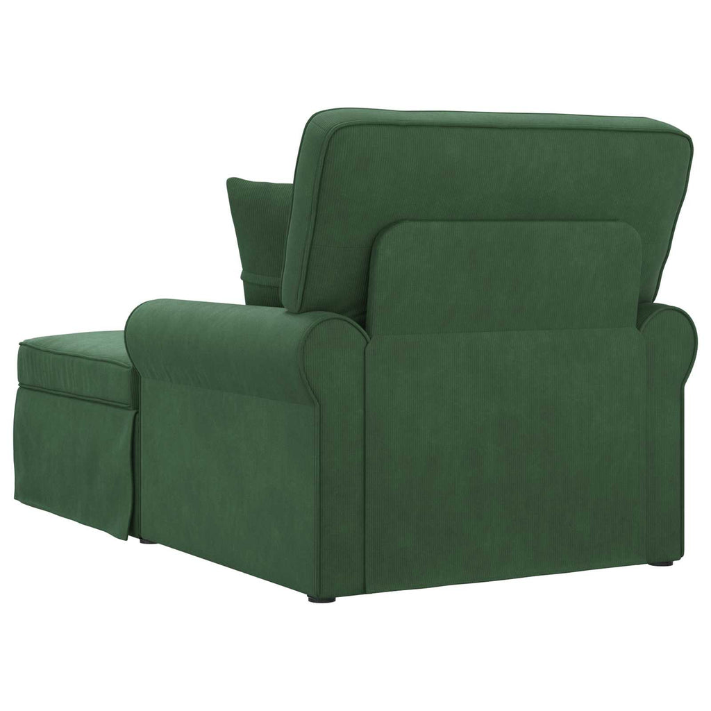 vidaXL Chaise Lounge mit Rock mit Kissen 3 pcs Dschungelgrün Cordstoff