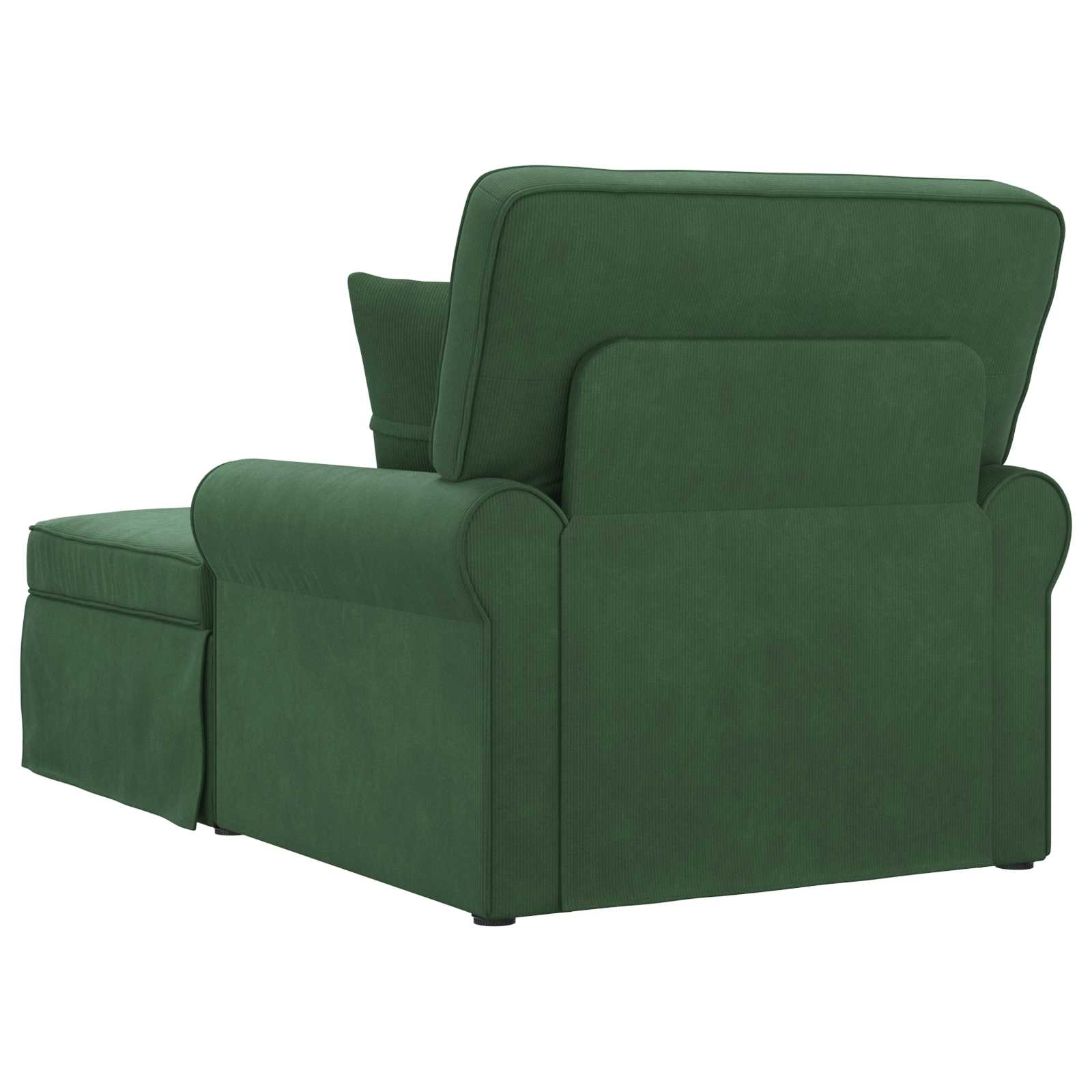 vidaXL Chaise Lounge mit Rock mit Kissen 3 pcs Dschungelgrün Cordstoff