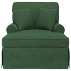 vidaXL Chaise Lounge mit Rock mit Kissen 3 pcs Dschungelgrün Cordstoff
