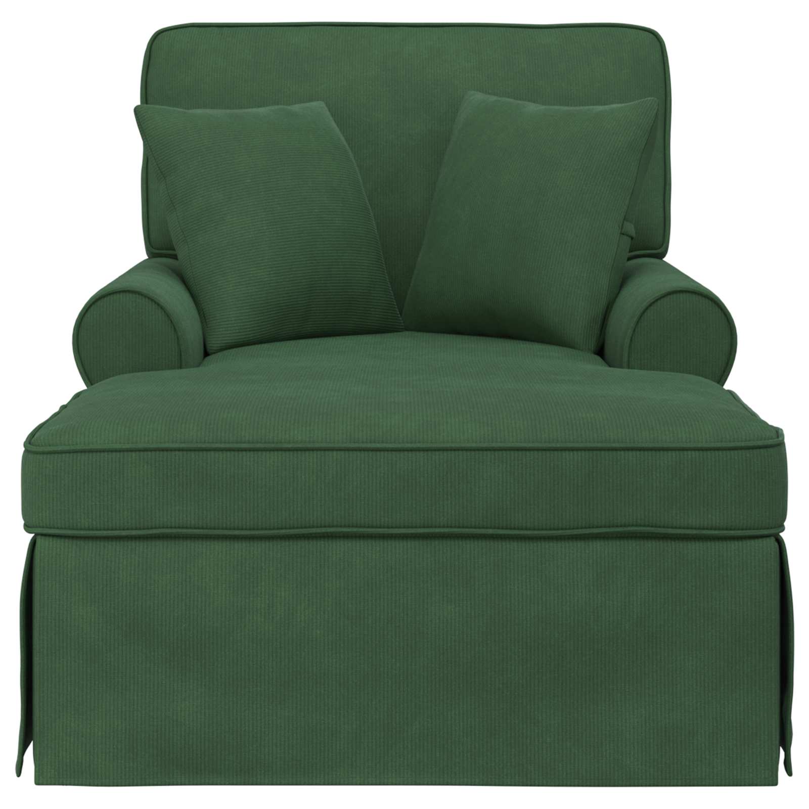 vidaXL Chaise Lounge mit Rock mit Kissen 3 pcs Dschungelgrün Cordstoff