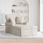 vidaXL Chaise Lounge mit Rock mit Kissen Creme 157 x 91 x 91 cm ARES