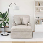 vidaXL Chaise Lounge mit Rock mit Kissen Creme 157 x 91 x 91 cm ARES