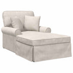 vidaXL Chaise Lounge mit Rock mit Kissen Creme 157 x 91 x 91 cm ARES