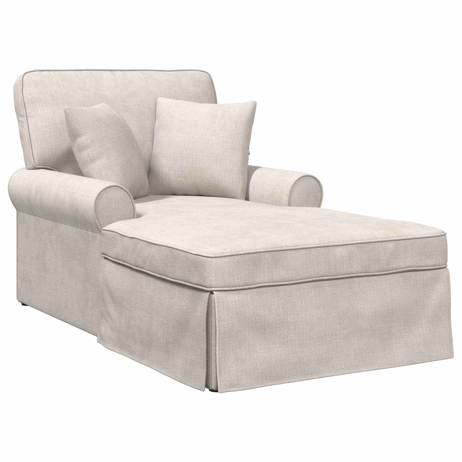 vidaXL Chaise Lounge mit Rock mit Kissen Creme 157 x 91 x 91 cm ARES