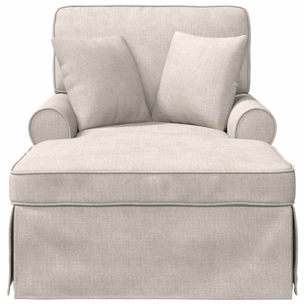 vidaXL Chaise Lounge mit Rock mit Kissen Creme 157 x 91 x 91 cm ARES