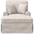 vidaXL Chaise Lounge mit Rock mit Kissen Creme 157 x 91 x 91 cm ARES