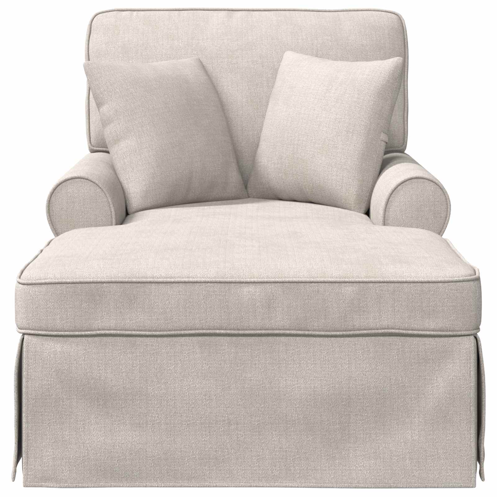vidaXL Chaise Lounge mit Rock mit Kissen Creme 157 x 91 x 91 cm ARES