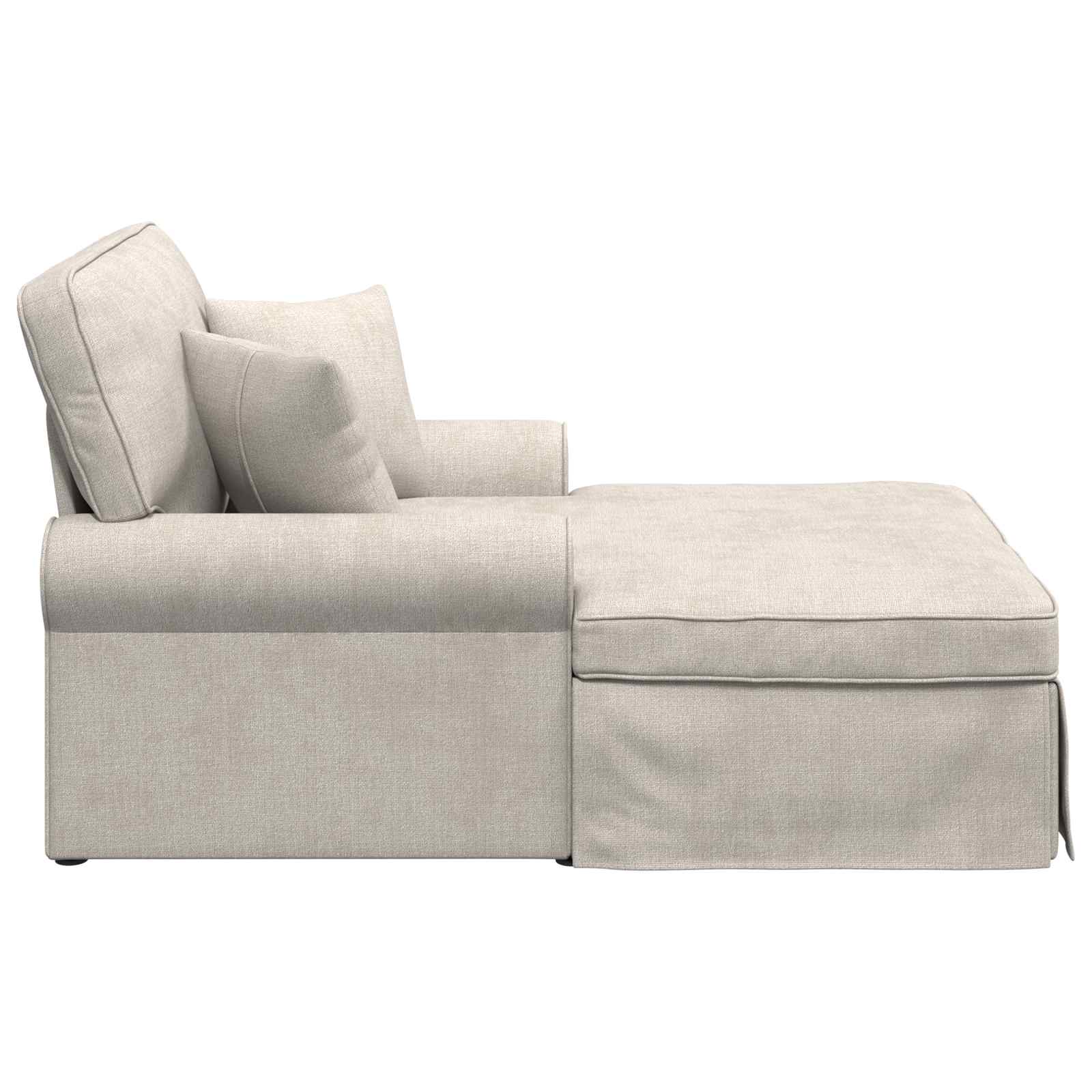 vidaXL Chaise Lounge mit Rock mit Kissen Creme 157 x 91 x 91 cm ARES