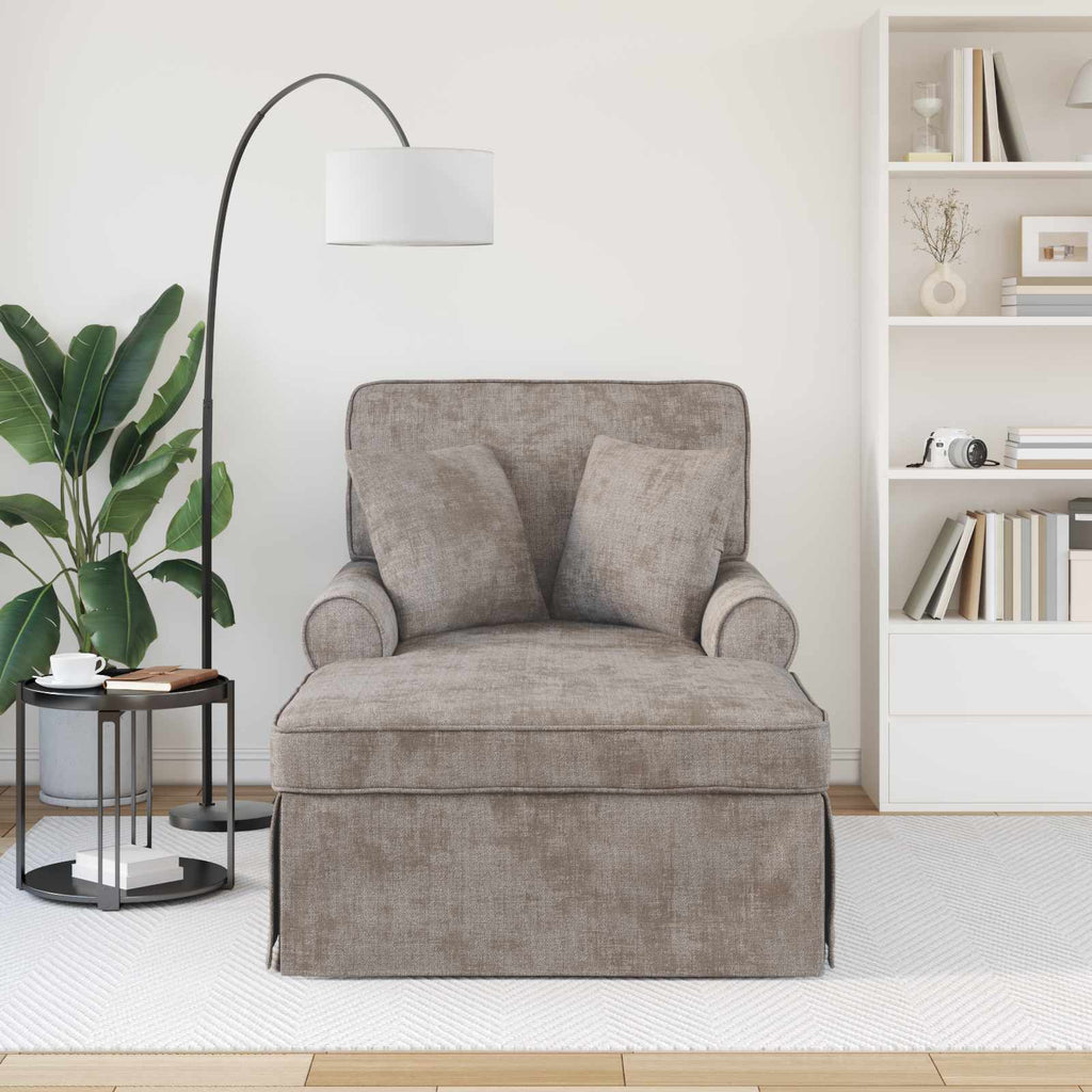 vidaXL Chaise Lounge mit Rock mit Kissen Sand 157 x 91 x 91 cm ARES