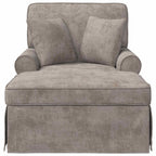 vidaXL Chaise Lounge mit Rock mit Kissen Sand 157 x 91 x 91 cm ARES