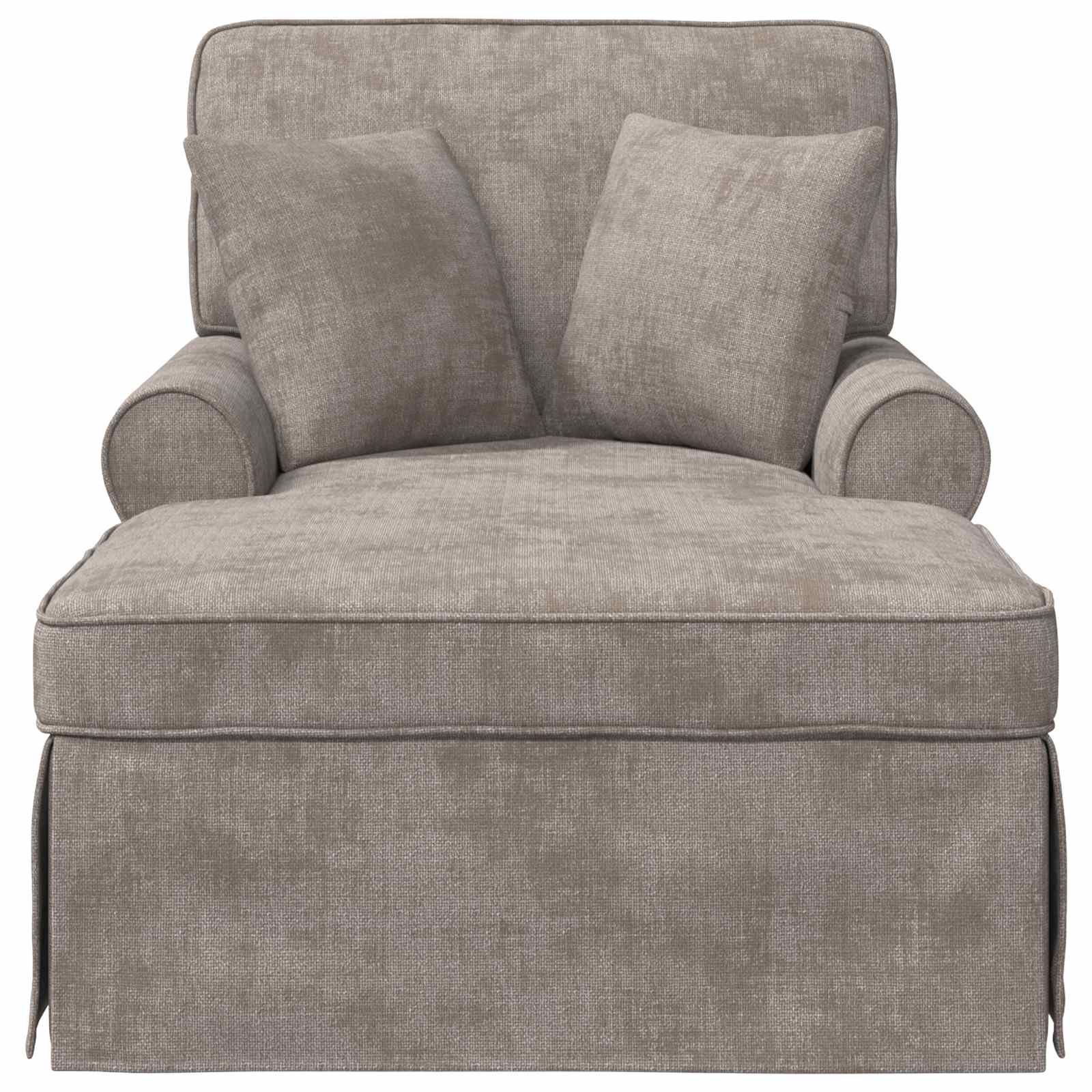 vidaXL Chaise Lounge mit Rock mit Kissen Sand 157 x 91 x 91 cm ARES