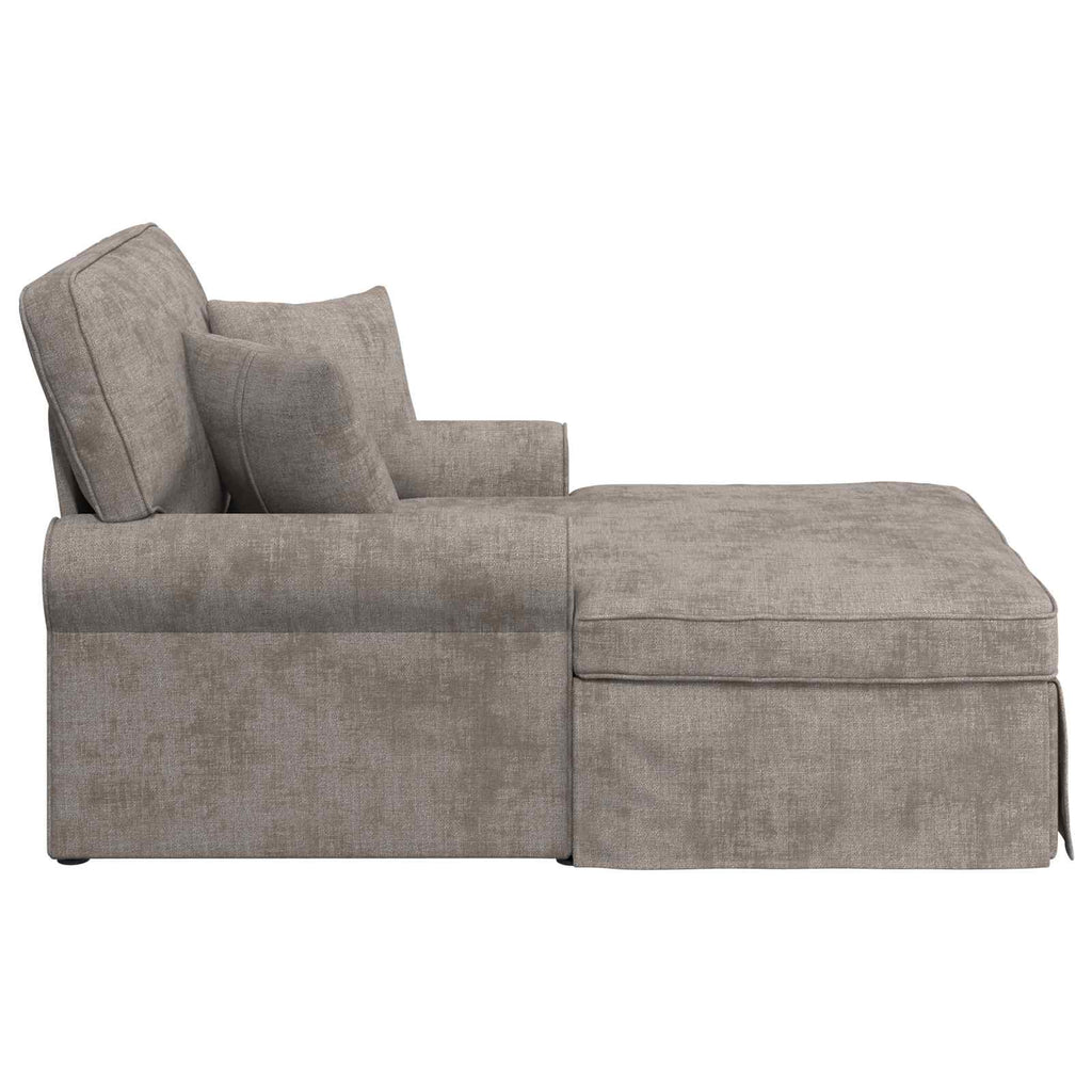 vidaXL Chaise Lounge mit Rock mit Kissen Sand 157 x 91 x 91 cm ARES