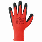 vidaXL Arbeitshandschuhe 24 pcs Rot und Schwarz 7 / S Latexbeschichtung