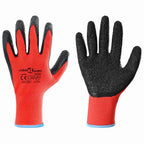 vidaXL Arbeitshandschuhe 24 pcs Rot und Schwarz 9 / l Latexbeschichtung