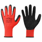 vidaXL Arbeitshandschuhe 12 pcs Rot und Schwarz 10 / XL