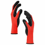 vidaXL Arbeitshandschuhe 12 pcs Rot und Schwarz 10 / XL