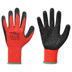 vidaXL Arbeitshandschuhe 12 pcs Rot und Schwarz 11 / XXL