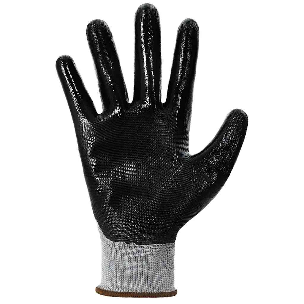vidaXL Arbeitshandschuhe 24 pcs Grau und Schwarz 8 / m Polyester