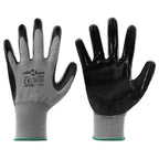 vidaXL Arbeitshandschuhe 12 pcs Grau und Schwarz 11 / XXL Polyester