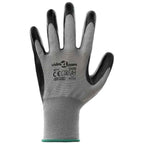 vidaXL Arbeitshandschuhe 12 pcs Grau und Schwarz 11 / XXL Polyester