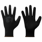 vidaXL Arbeitshandschuhe 12 pcs Schwarz 8 / m Polyester